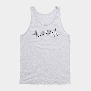 Heartbeat design with music notes Tank Top